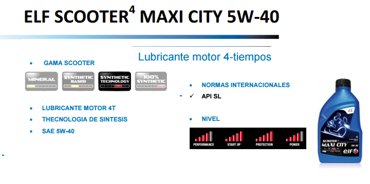 ACEITE ELF SCOOTER 4 MAXI 5W40 1L.